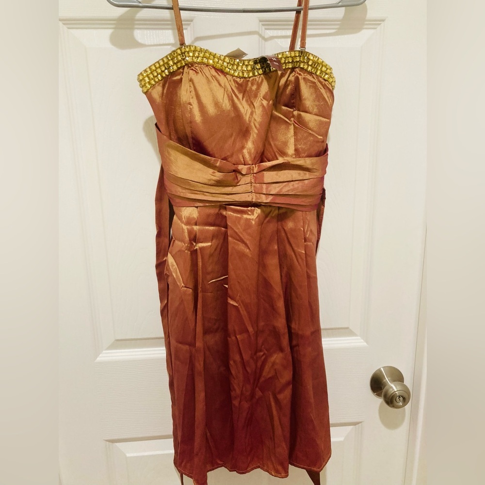 NWT CERES size S Ombre Glamorous Gold to Maroon Dress